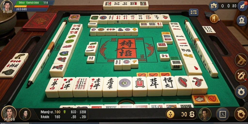 Tampilan gameplay <strong>8180</strong> yang menarik dengan elemen Mahjong yang penuh warna.
