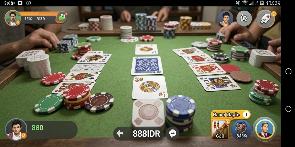Tampilan gameplay Gaple yang menarik di 888IDR.