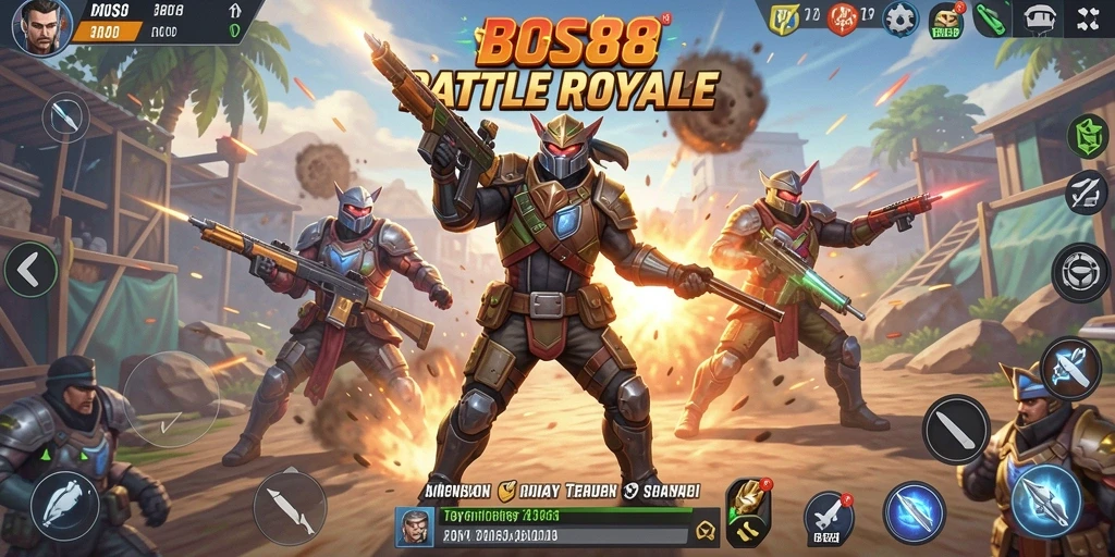 Gameplay seru dari BOS88 dalam pertempuran Battle Royale.