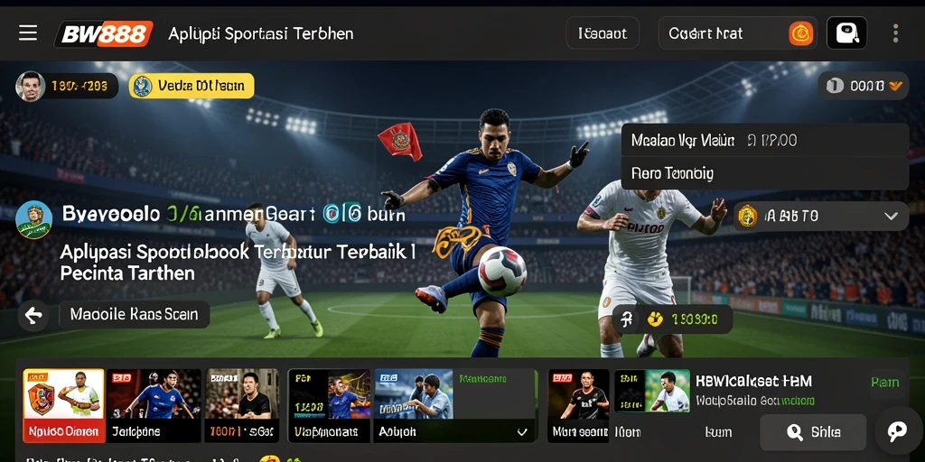 Screenshot utama BW888 menampilkan antarmuka sportsbook yang interaktif.