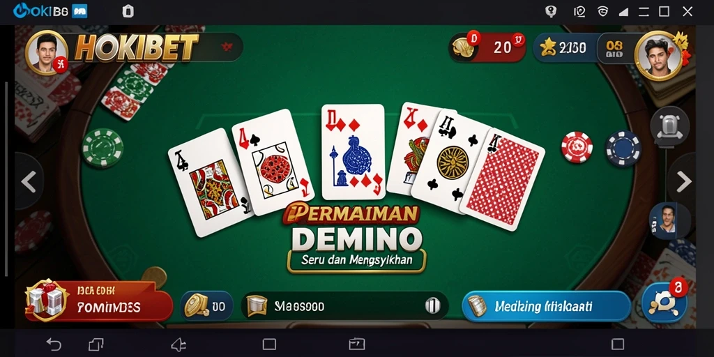 Gameplay seru HOKIBET dalam permainan Domino dengan pemain aktif.