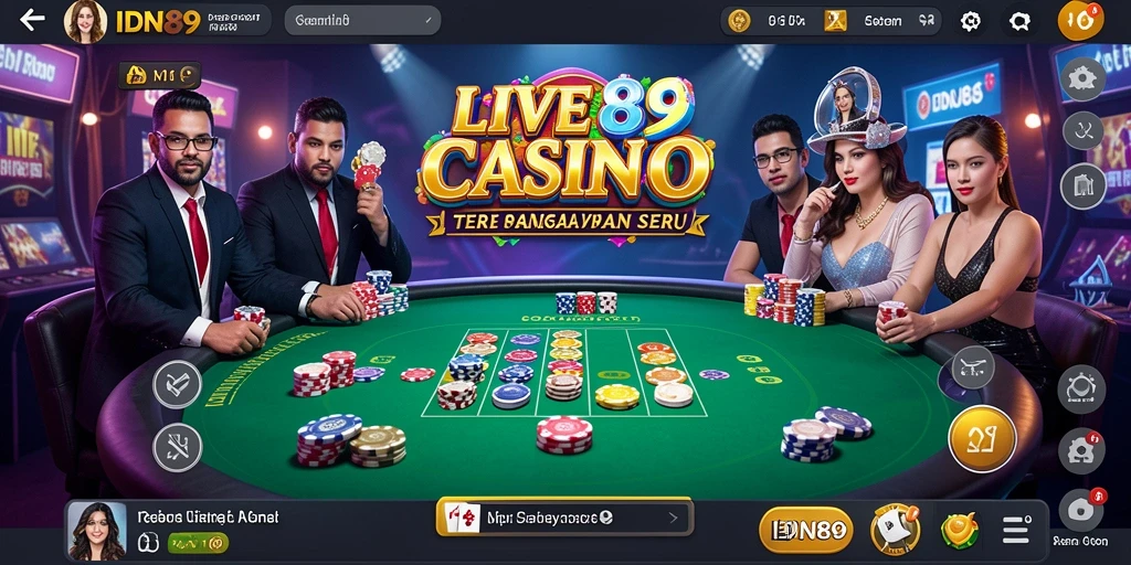 Tampilan gameplay Live Casino yang memukau dan interaktif di IDN89.