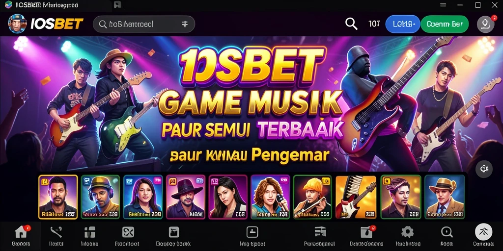 Tangkapan layar IOSBET menunjukkan pemain menikmati permainan musik interaktif.