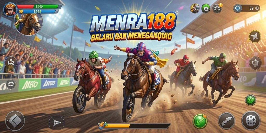 Screenshot gameplay MENARA188 menampilkan aksi balap seru di lintasan.