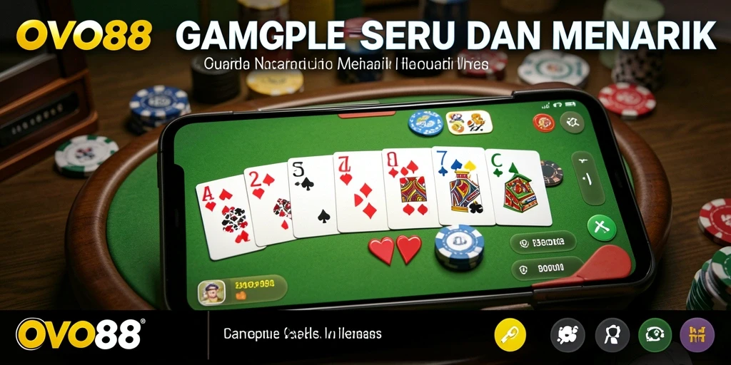 Screenshot gameplay OVO88 menampilkan serunya bermain Gaple.