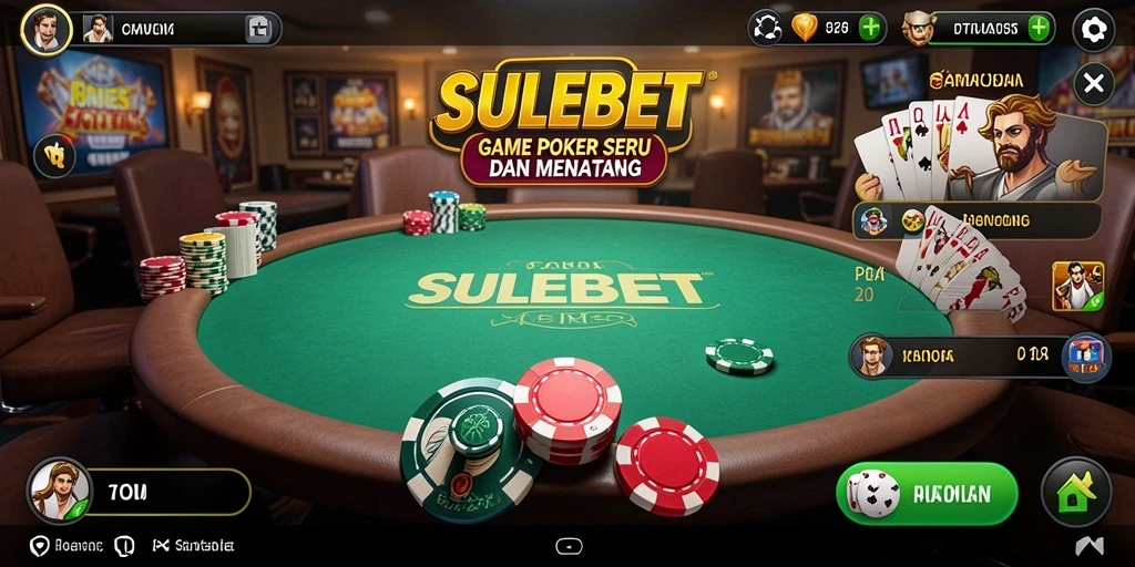 Screenshot gameplay SULEBET menunjukkan aksi Poker yang mendebarkan.