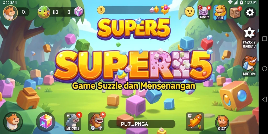Tampilan gameplay SUPER5 yang penuh tantangan teka-teki.