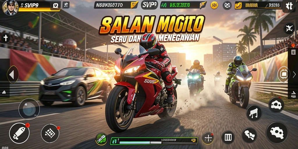 Tampilan menegangkan dari balapan motor di SVIP9.