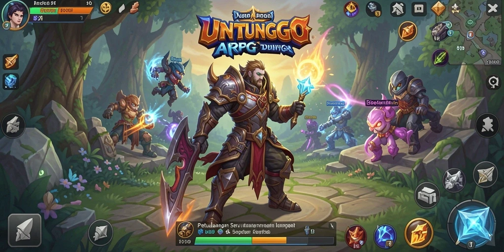 Tangkapan layar menunjukkan aksi seru dalam gameplay ARPG.
