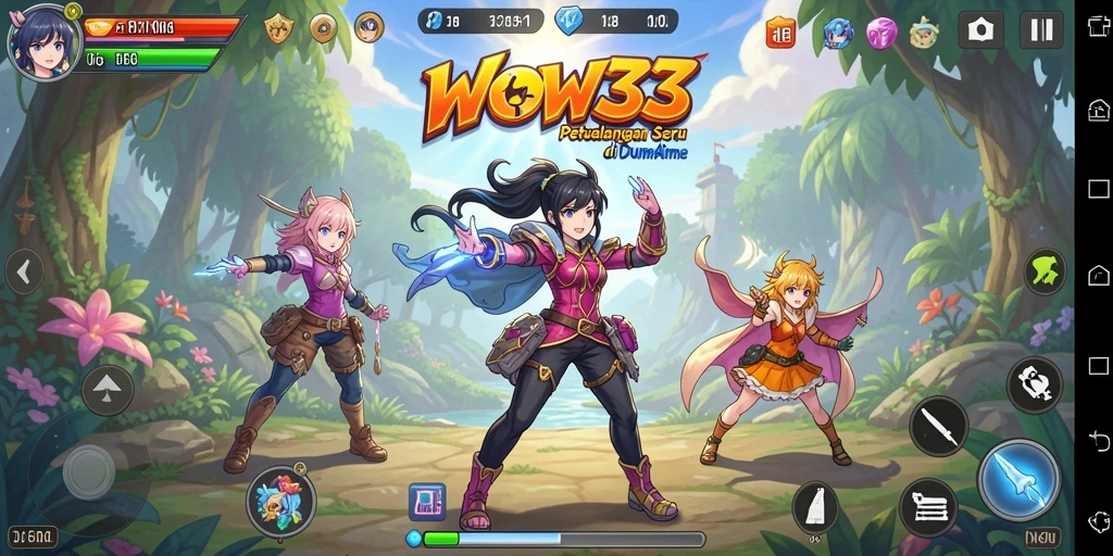Gameplay WOW33 menampilkan aksi seru dan grafik anime yang menawan.