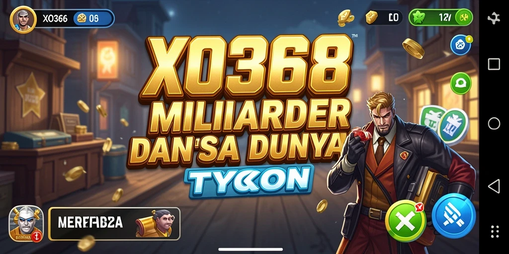 Tampilan gameplay dinamis dari XO368 sebagai game Tycoon.